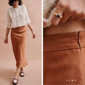 Sezane Sandy Skirt in camel